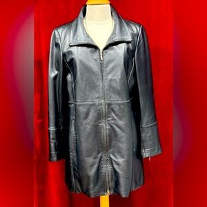 Danier Long Leather Jacket with Removable Liner